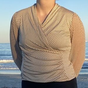 Elegant Cream Wrap Top